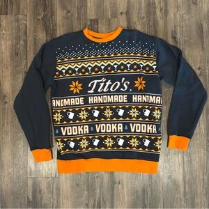 Tito's Black and Orange Crewneck Sweater
